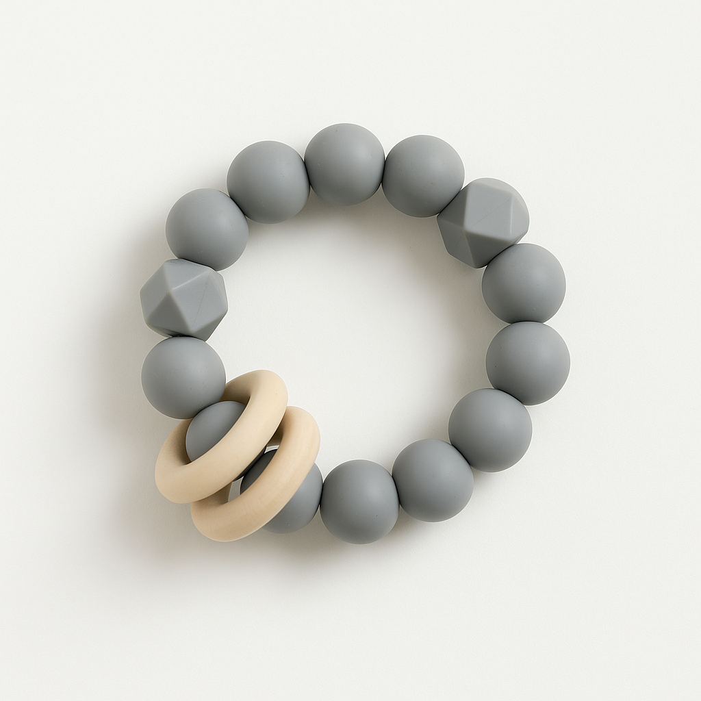 Anneau de dentition en silicone et bois