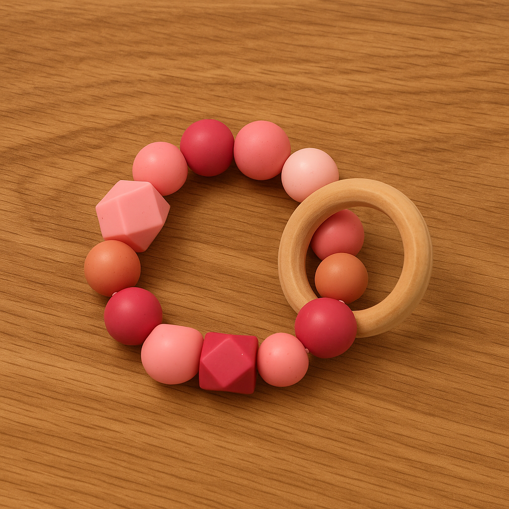 Anneau de dentition en silicone et bois