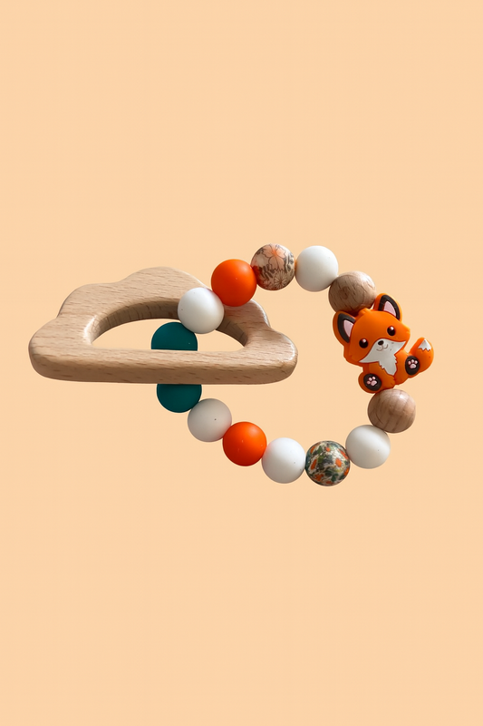 Anneau de dentition animaux-Bois et silicone