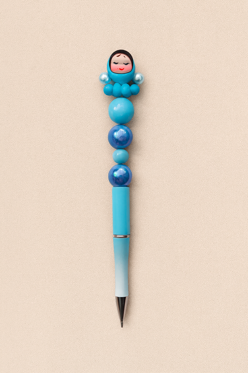 Stylo fantaisie perlé–Édition poupée