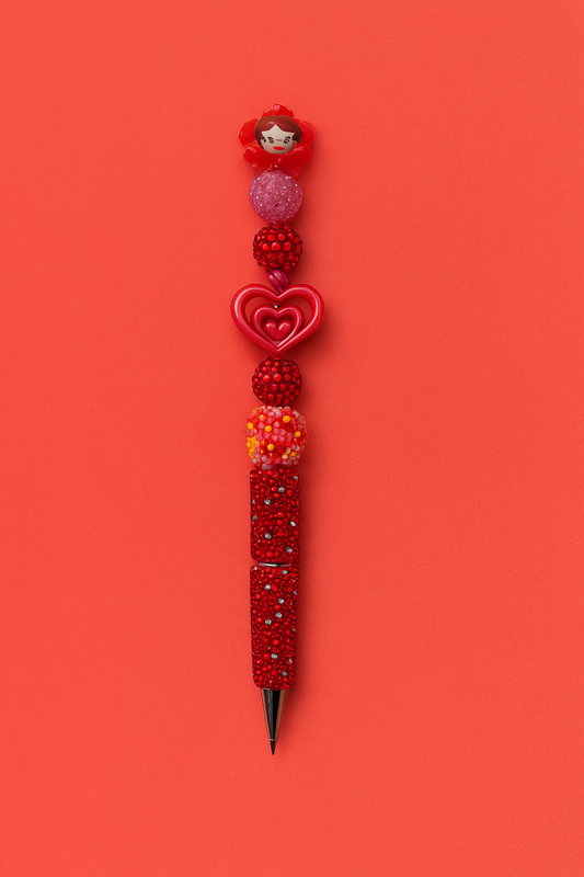 Stylo fantaisie perlé–Édition poupée